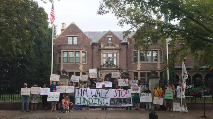 Protest outside of MN Gov. Walz' mansion against Elbit Systems.