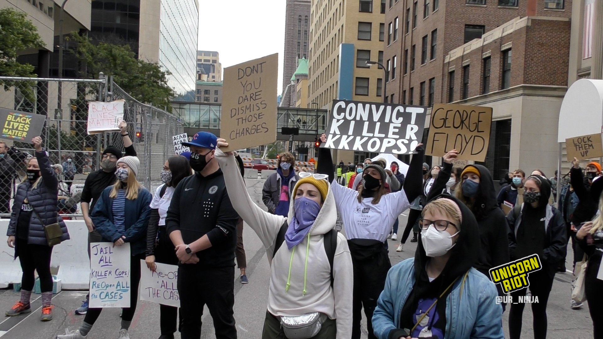 protesters gather outside Minneapolis courthouse for pretrial hearing in the George Floyd case