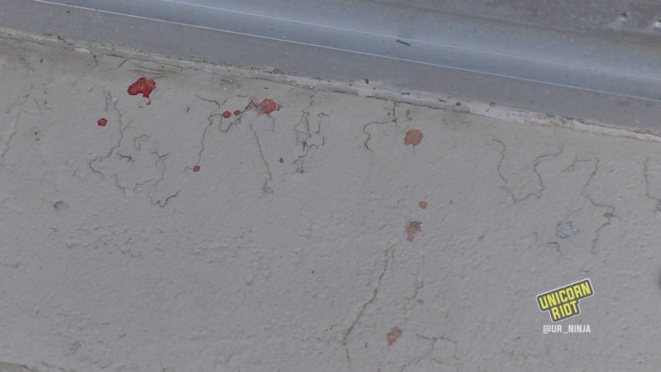 blood splatter is seen on the window. family says it's Isak's from a year before