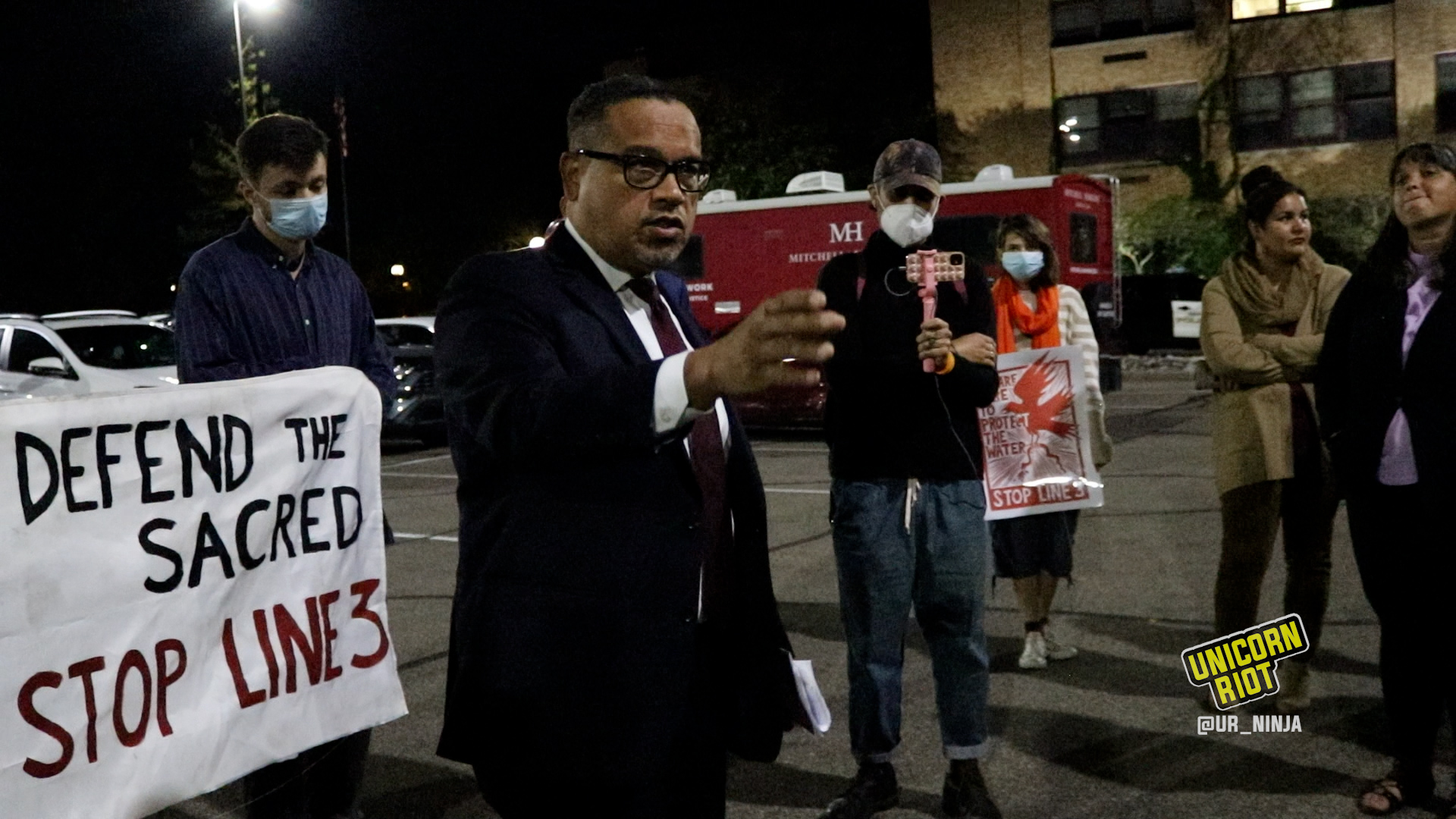 Keith Ellison Addresses Crowd Of Water Protectors