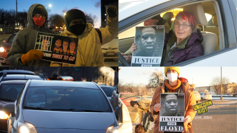 caravan collage - justice for george floyd