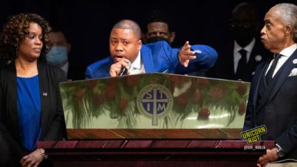 February 17, 2022, Minneapolis, MN: Andre Locke, the father of Amir Locke speaks.